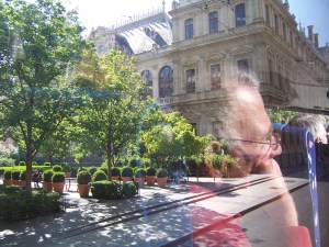 Reflections in Bus Window, Avignon, France - April 2009