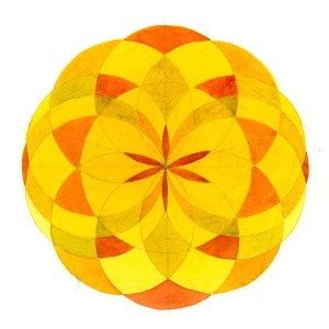 Yellow Mandala - watercolor